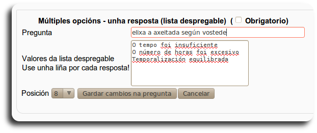 retroalimentacion multiples opcions unha resposta lista despregable