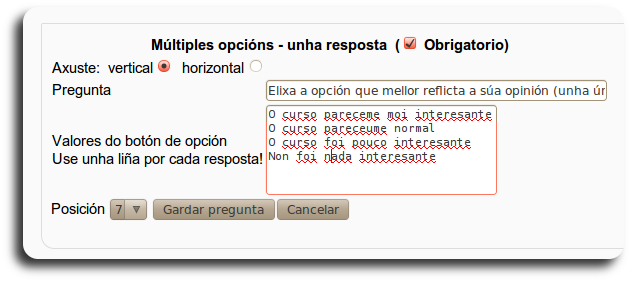 retroalimentacion multiples opcions unha resposta