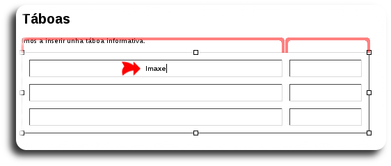 Distribución das columnas