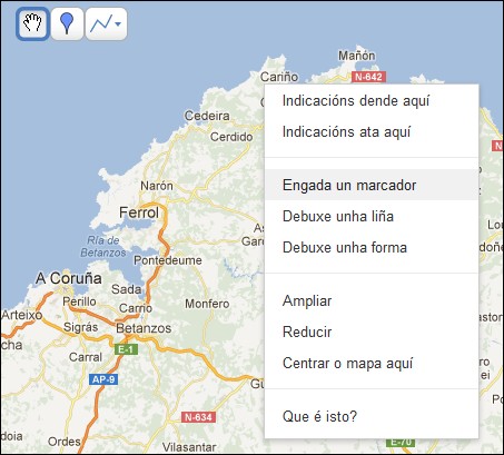 captura google maps, crear un indicador no mapa.