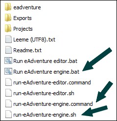 captura de listado de archivos de eAdventure