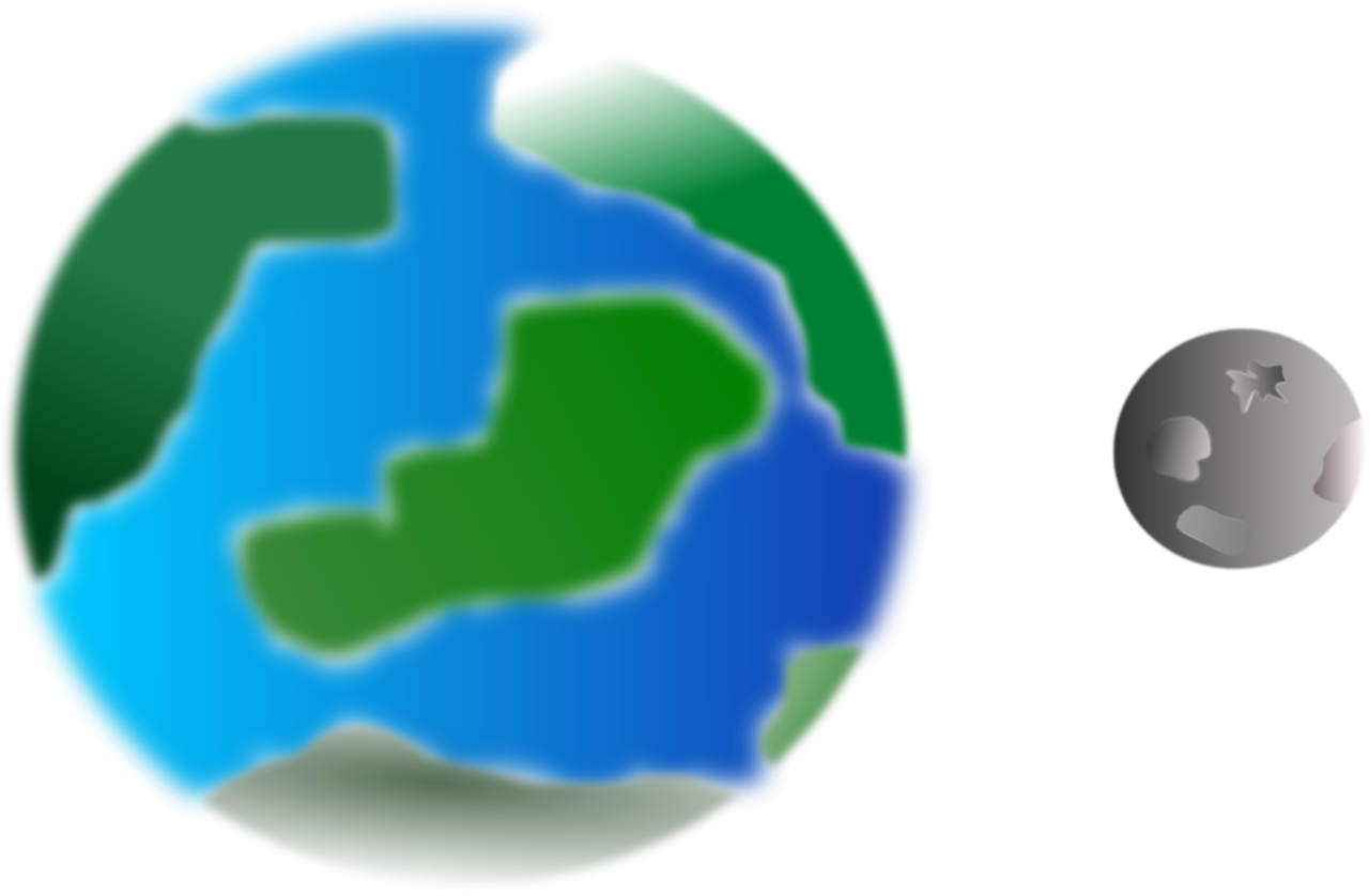 Ilustración de la Tierra y la Luna