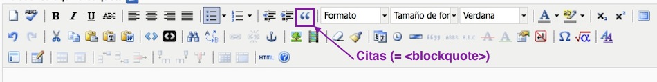 Imaxe do editor de iDevices sinalándose a icona "Citas".