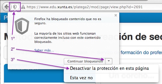 Desbloqueo de contidos en Firefox.