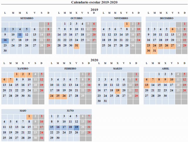 Calendario 2019-2020