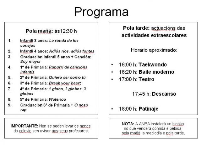 PROGRAMA FIN DE CURSO 2012-13