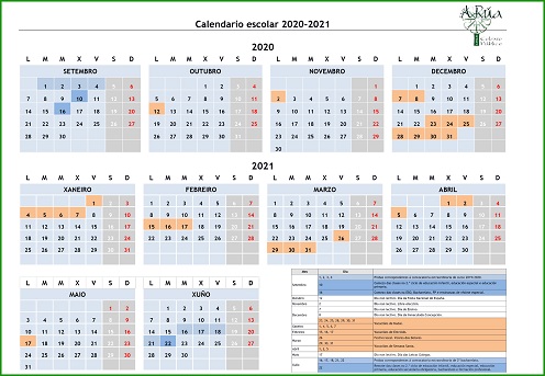 CALENDARIO ESCOLAR 2020-2021