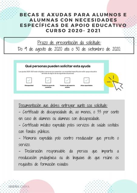 Axudas para alumnado con NEAE curso 2020-2021