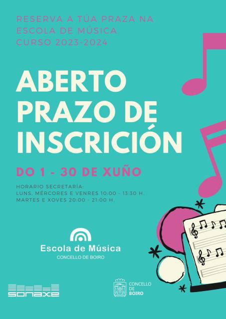 ABERTO O PRAZO PARA SOLICITUDE DE PRAZA NA ESCOLA DE MÚSICA DE BOIRO