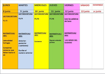 PROGRAMACION 8-12 DE JUNIO