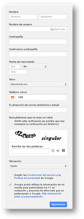 Cuestionario Gmail