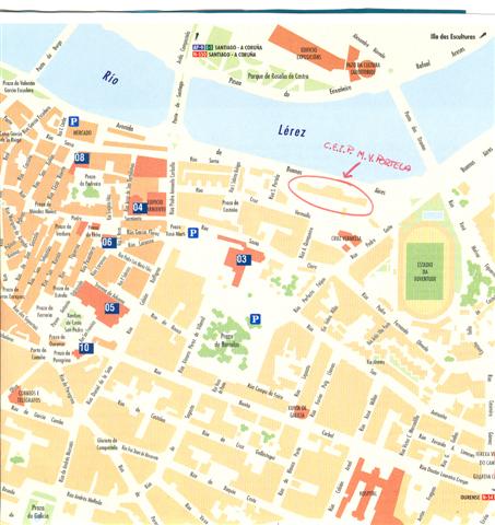 Plano da cidade de Pontevedra