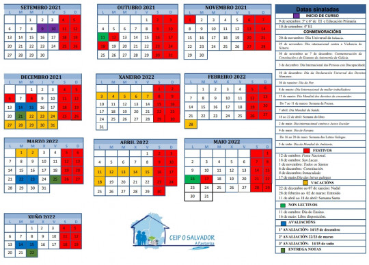 CALENDARIO ESCOLAR  2021-2022