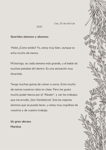 UNA CARTA PARA VOSOTROS