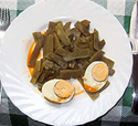 Prato de xudías verdes con ovo cocido