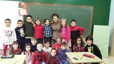 Third graders with Esther
