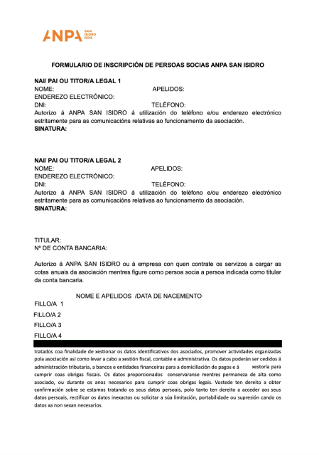 Formulario persoas socias 24-25