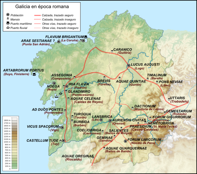 Mapa Galicia Romana