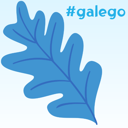 folla de carballo e hashtag galego