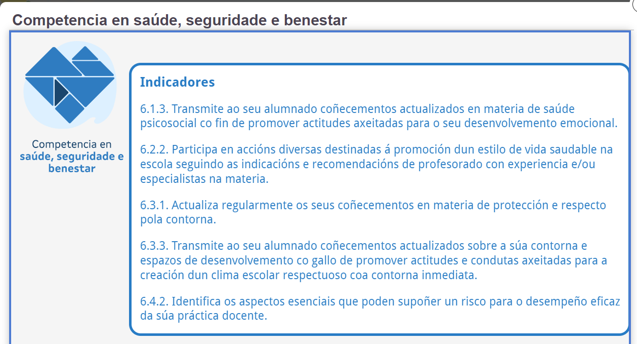 Imaxe: Saúde, seguridade e benestar. Indicadores: 6.1.3, 6.2.2, 6.3.1, 6.3.3, 6.4.2, 