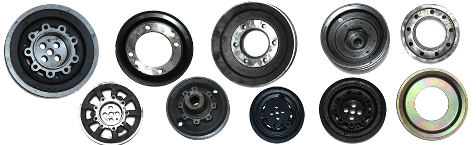 Imagen con fotografías de diferentes tipos de ruedas de polea.