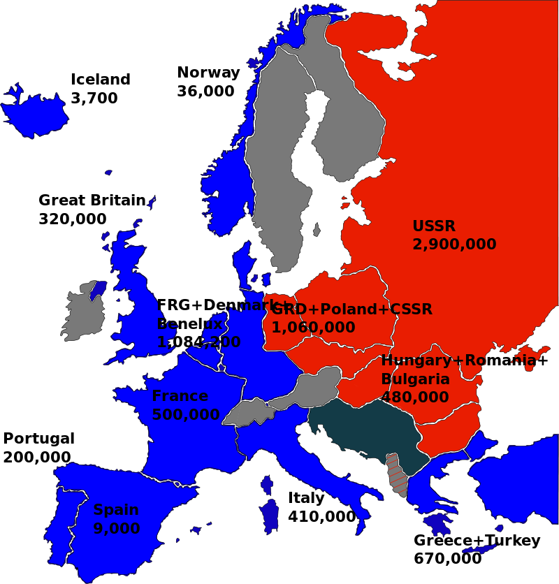 OTAN e Pacto de Varsovia en 1973