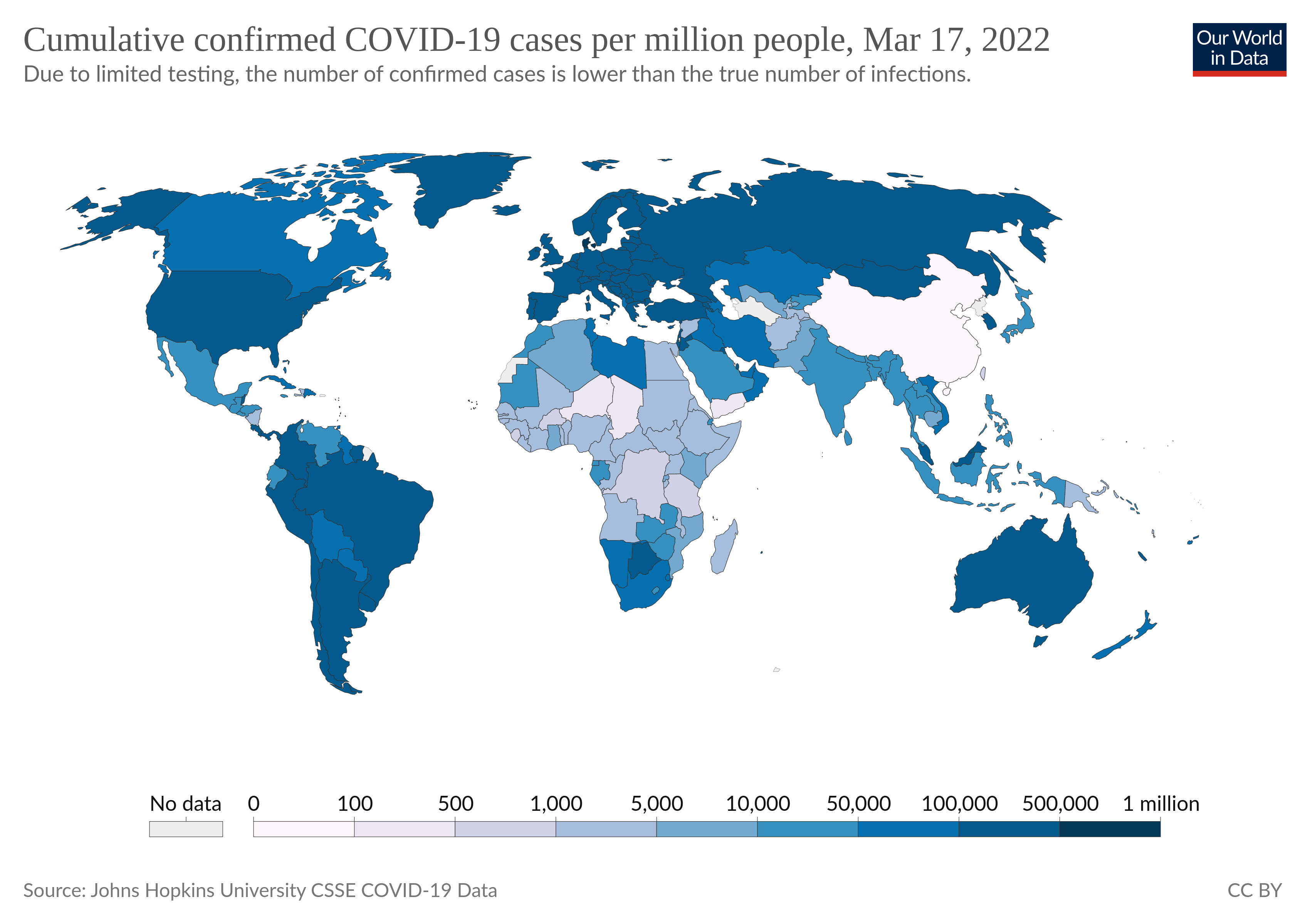 Mapamundi COVID-19 (marzo 2022)