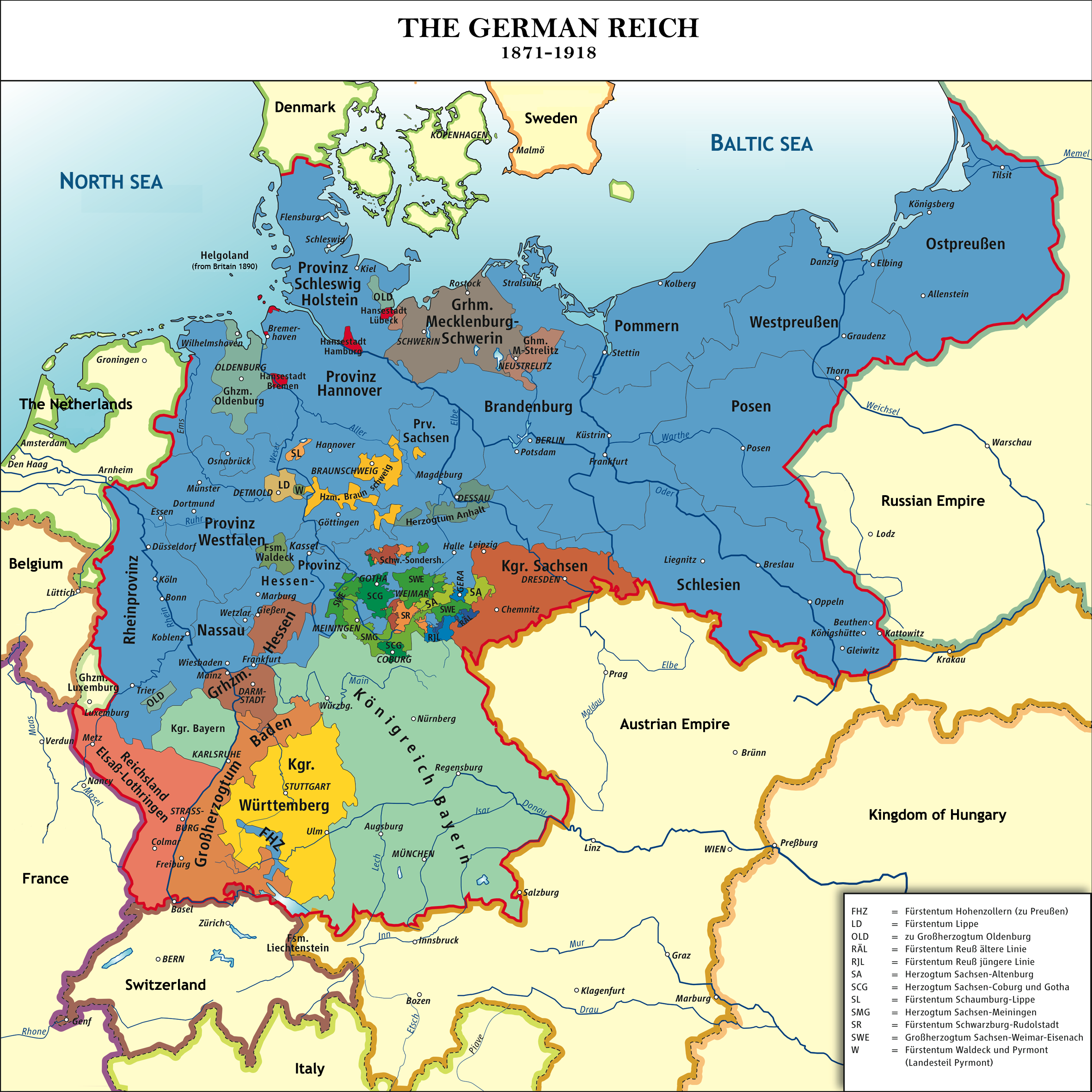 German Empire 1871-1914 map