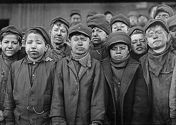 Child labour in a coal mine. 1912