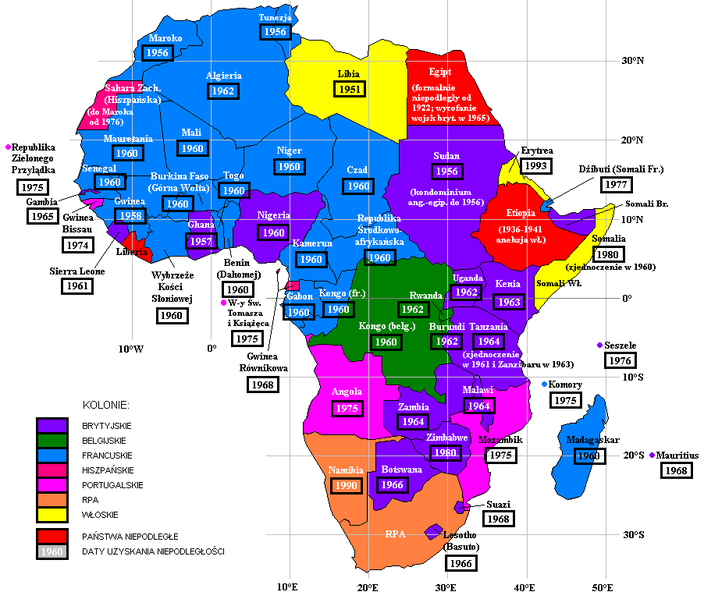 African decolonitation map
