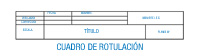 Cajetín del dibujo, con cuadros para representar información sobre la fecha del dibujo y el nombre de la persona que lo ha  hecho y que lo ha corregido, la escala, el título, el número de plano y el nombre de la empresa, en este caso, nombre del IES. 