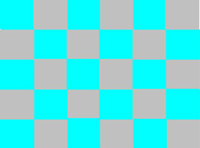 Suelo de 30 baldosas., de dos colores, tipo tablero de ajedrez, de 5 filas y 6 columnas. 