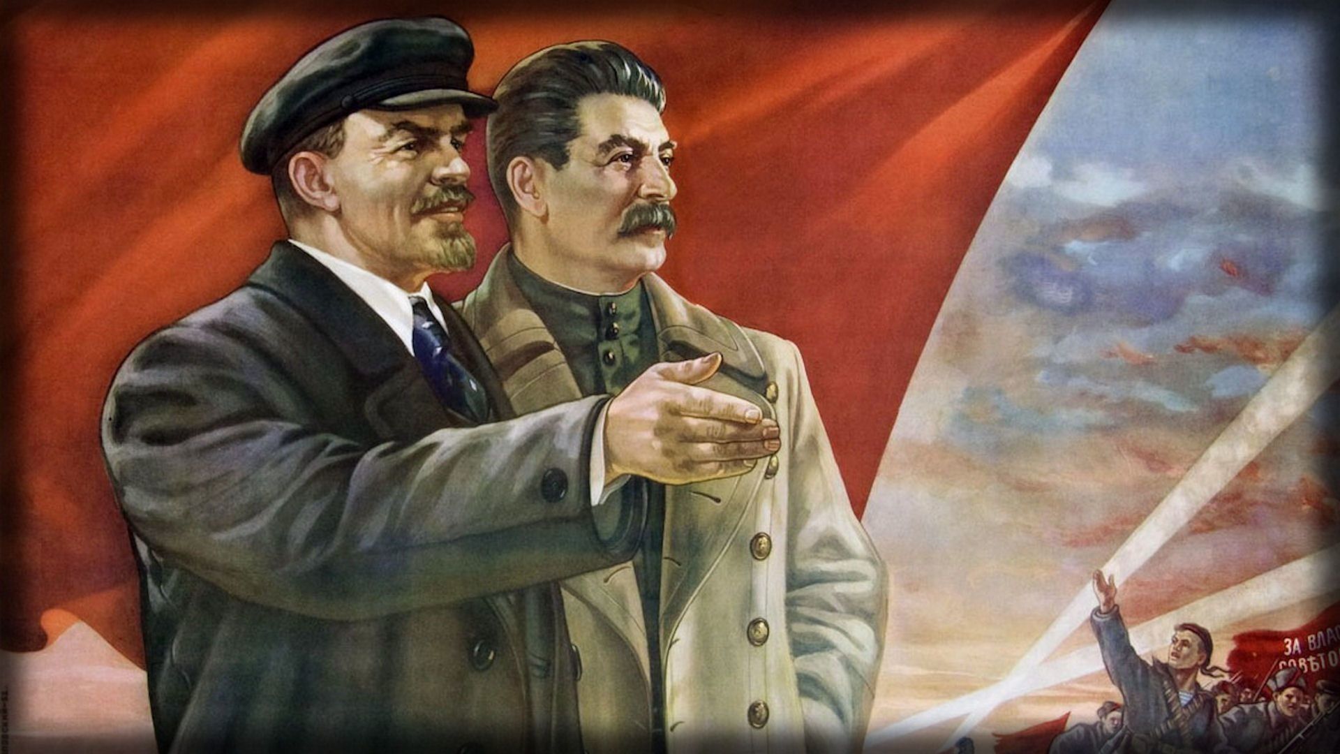 Dibujo de Lenin y Stalin