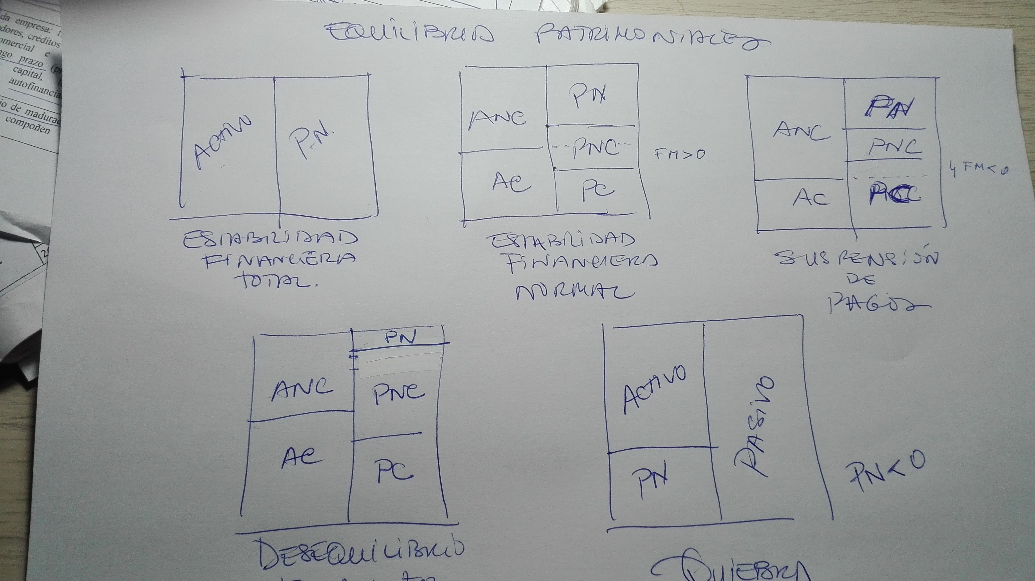 Equilibrios patrimoniales, representación gráfica