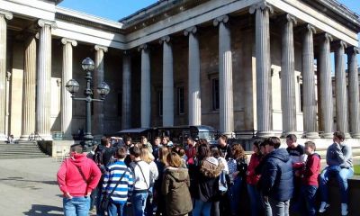 Esperando para entrar no British Museum
