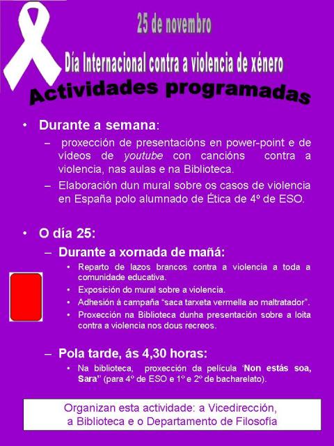 Actividades 25 de novembro