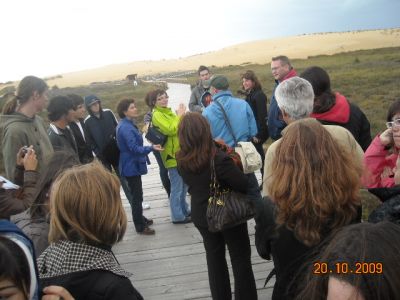 The whole group in Corrubedo, eagerly listening to the guide.
