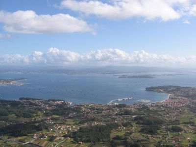 The view of Ria de Arousa from Mount Curota
