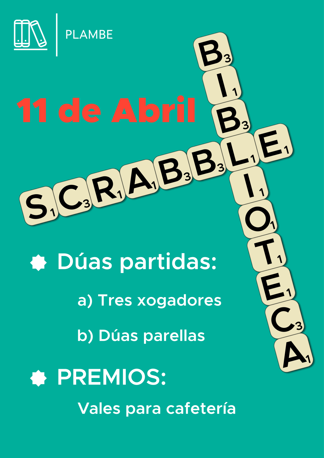 Scrabble na biblioteca: 11 de Abril