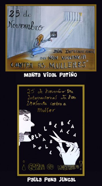 Deseños con mencións no XI Concurso de carteis contra a violencia de xénero