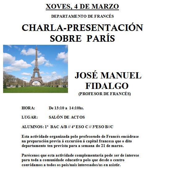 Charla sobre París