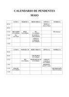 Calendario exames de pendentes