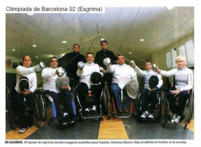 1.992 Esgrima.Equipo español en la Olimpiada de Barcelona.
