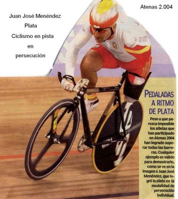 2.004 Juan José Menéndez.Ciclismo en pista:Plata en Persecución.Olimpiada de Atenas
