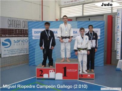 2.009-10 Judo.Miguel Riopedre.Campeón Gallego.
