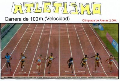 Atletismo.Carrera.100 m.Olimpiada de Atenas.2.004
