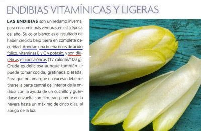 Endibias.Diuréticas, con potasio y vitaminas B y C.Pocas calorías.
