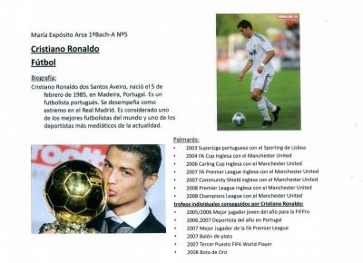 Cristiano Ronaldo.Fútbol.María Expósito BTO.1º A.2.009

