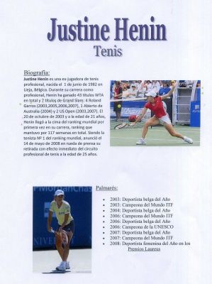 Justine Henin.Tenis.Johana Carvajal 4º C.2.012
