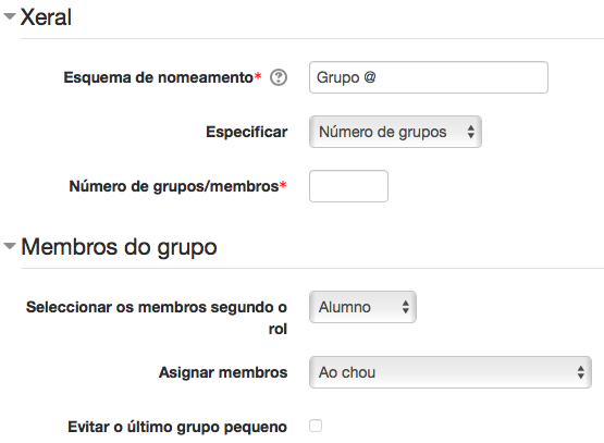 Crear grupos automáticamente